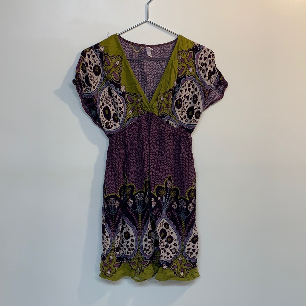 Xhilartion brand dress size S purple/green/white